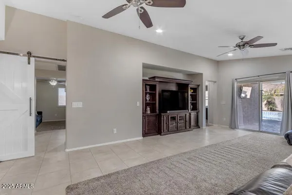 a view of a livingroom with a flat screen tv