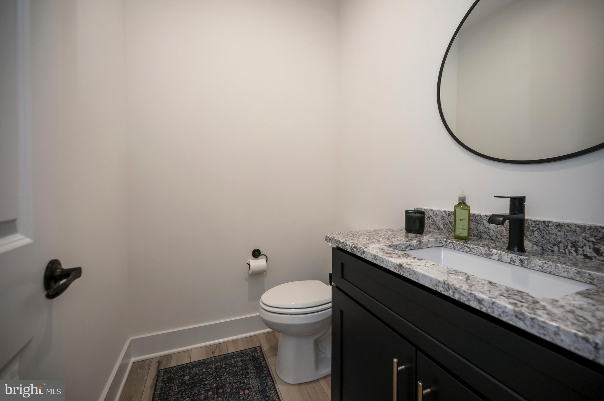 0 Piney Mountain Road Warrenton, VA 20186 - Photo 24 of 33 a bathroom with a granite countertop sink a toilet and a mirror