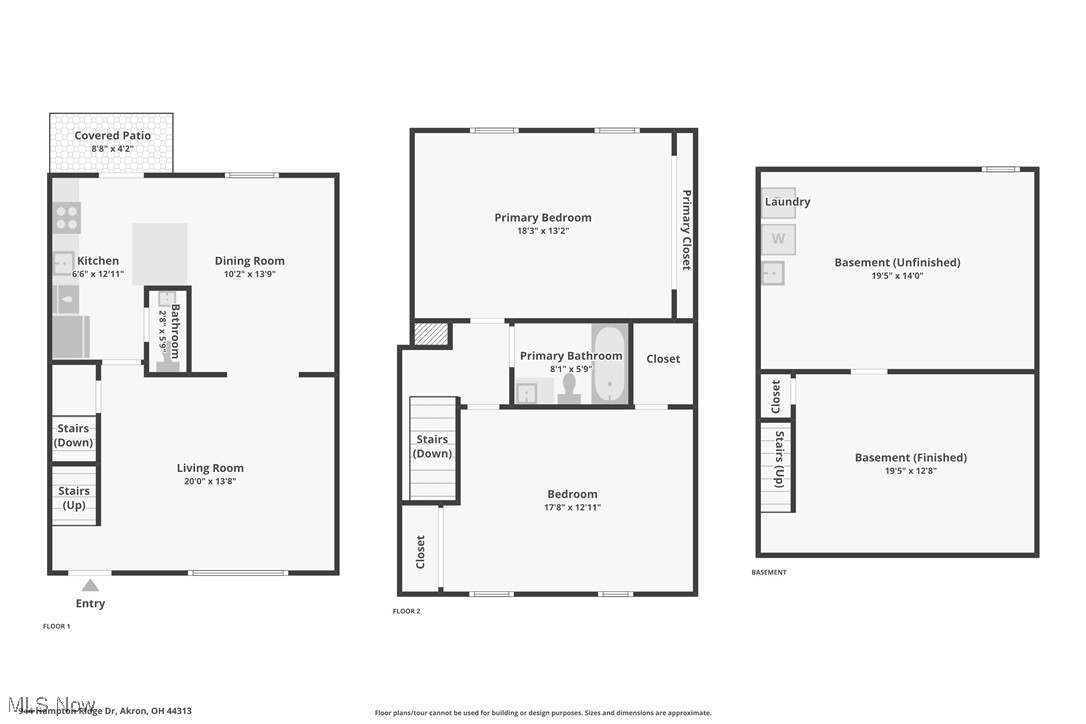 944 Hampton Ridge Drive Akron, OH 44313 - Photo 26 of 26 Floor Plan Showing all Three Levels.