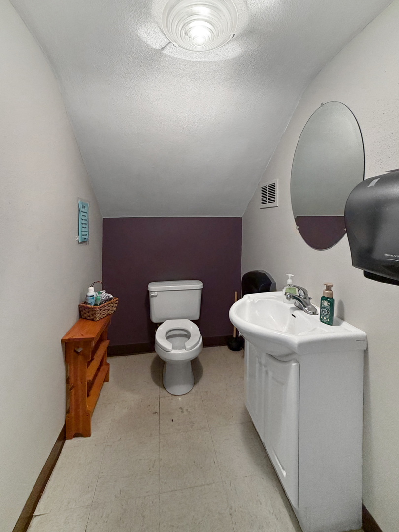 222 West Exchange Street Freeport, IL 61032 - Photo 42 of 46 a bathroom with a toilet a sink and mirror