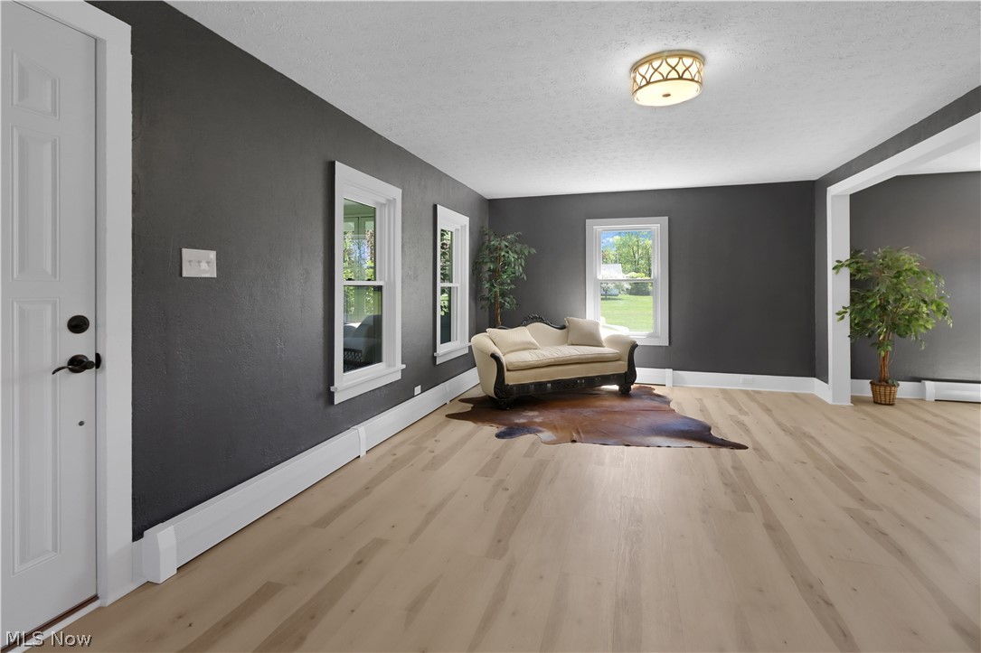 2926 Burns Road Madison, OH 44057 - Photo 15 of 37 Unfurnished room with light hardwood / wood-style flooring and a textured ceiling