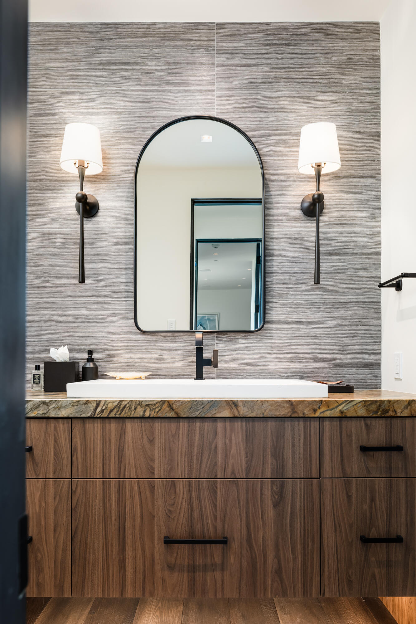 167 Adams Ranch Road Mountain Village, CO 81435 - Photo 14 of 28 a bathroom with a double vanity sink and a mirror