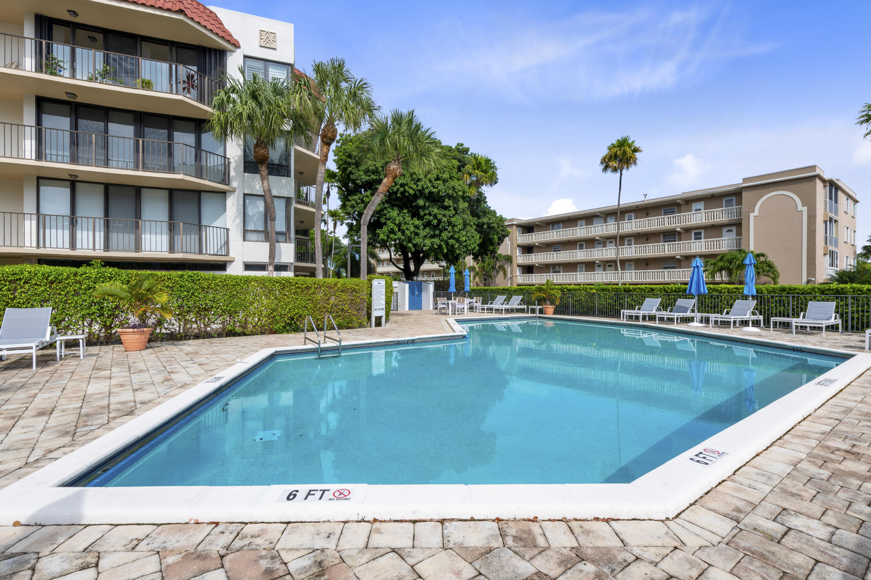 799 Jeffery Street, Unit 303 Boca Raton, FL 33487 - Photo 34 of 42 a swimming pool with outdoor seating and plants