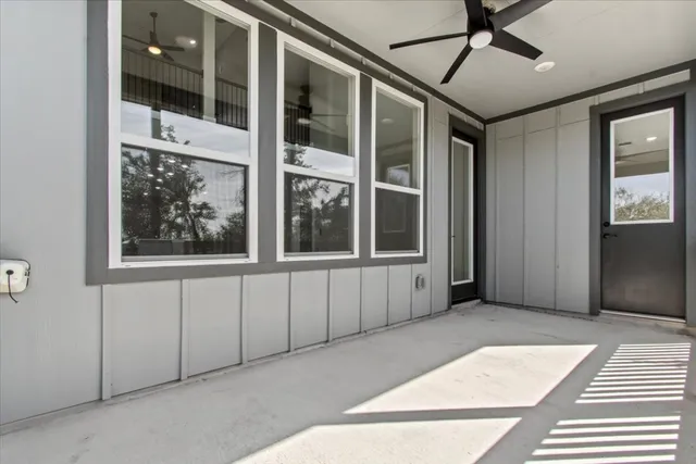 a view of an entryway with a glass door