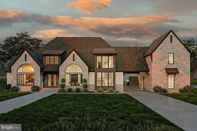 a view of a big yard in front of a house with a yard