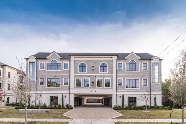 a front view of a multi story building