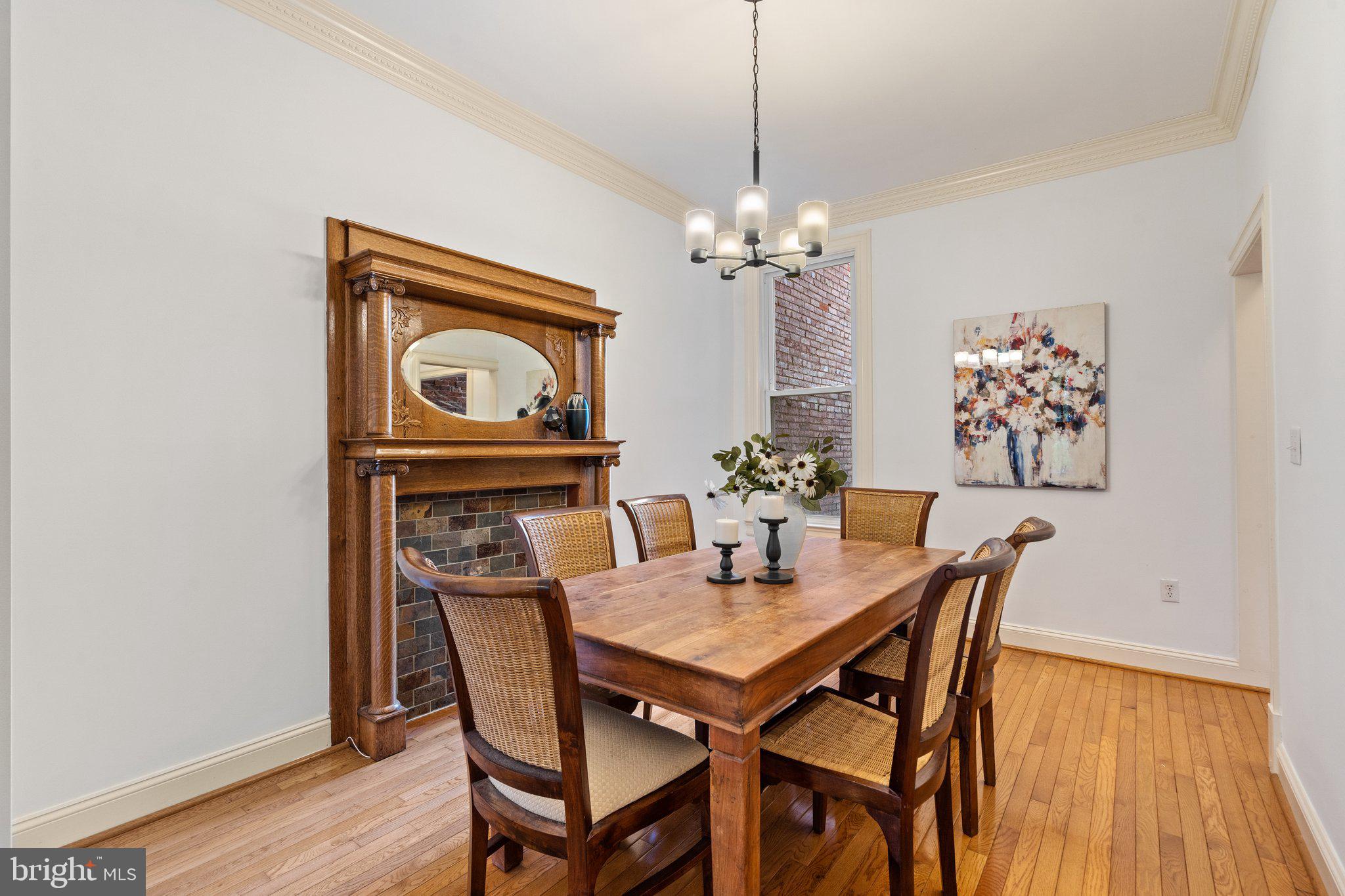 260 15th Street Southeast Washington, DC 20003 - Photo 11 of 41 Formal dining with tiger oak mantel