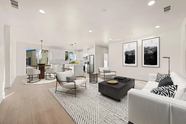 a living room with furniture and a couch