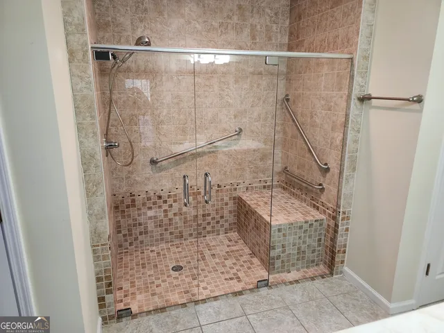 a bathroom with a shower