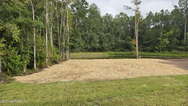 a view of a backyard