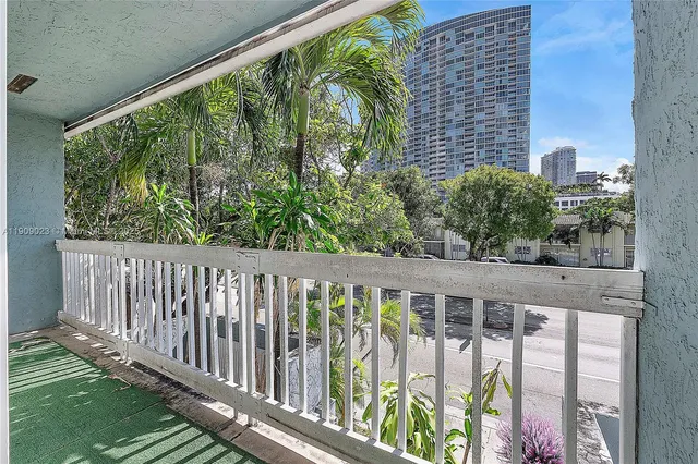 a balcony with outdoor space