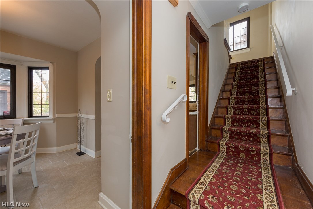 3119 Ludlow Road Cleveland, OH 44120 - Photo 18 of 35 The natural wood staircase leading to the sleeping quaters