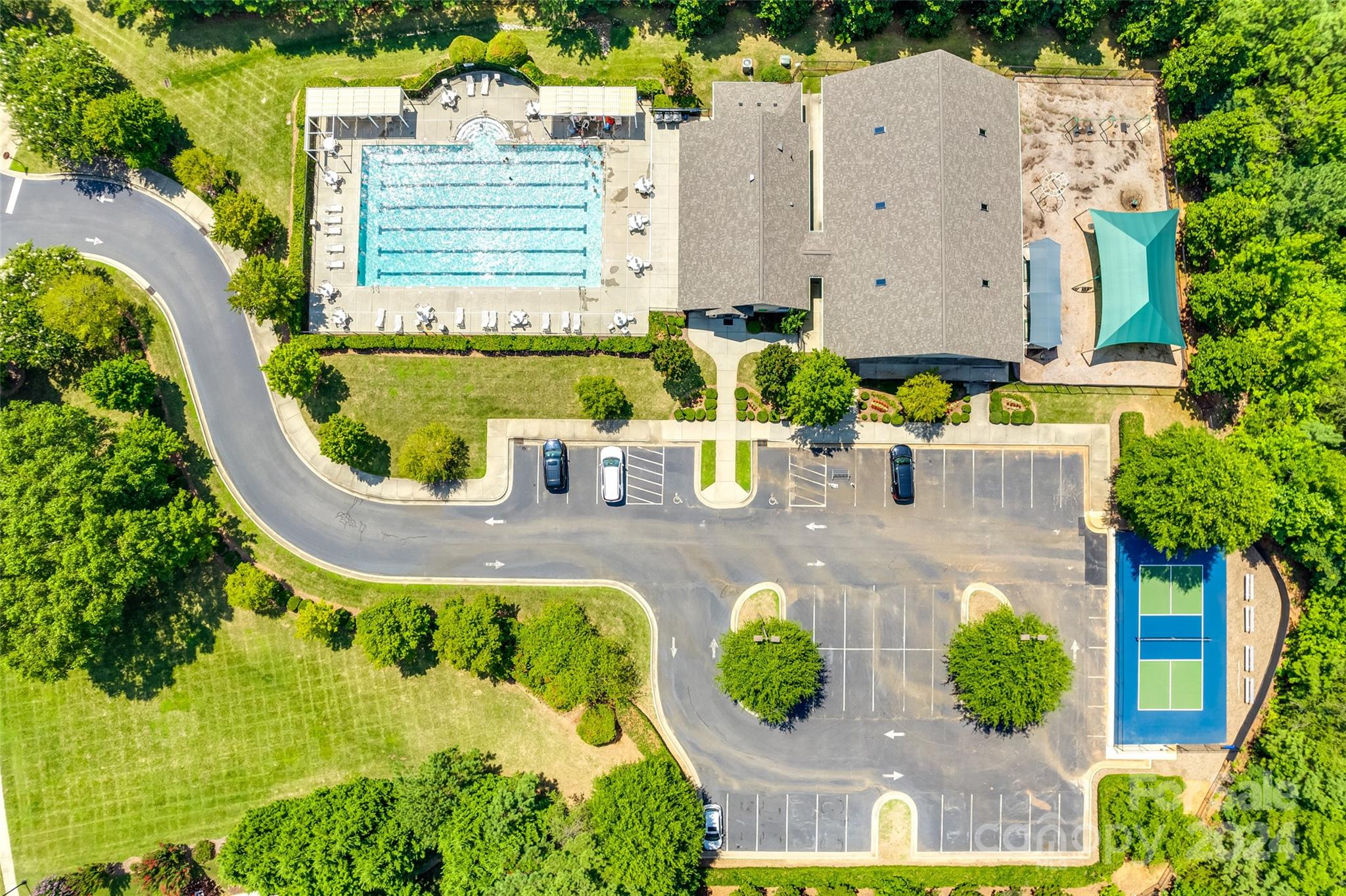 674 Quicksilver Trail Fort Mill, SC 29708 - Photo 38 of 45 an aerial view of a swimming pool and outdoor space
