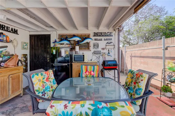 a outdoor space with furniture