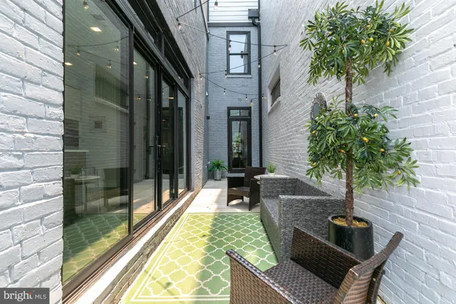 a house view with a seating space