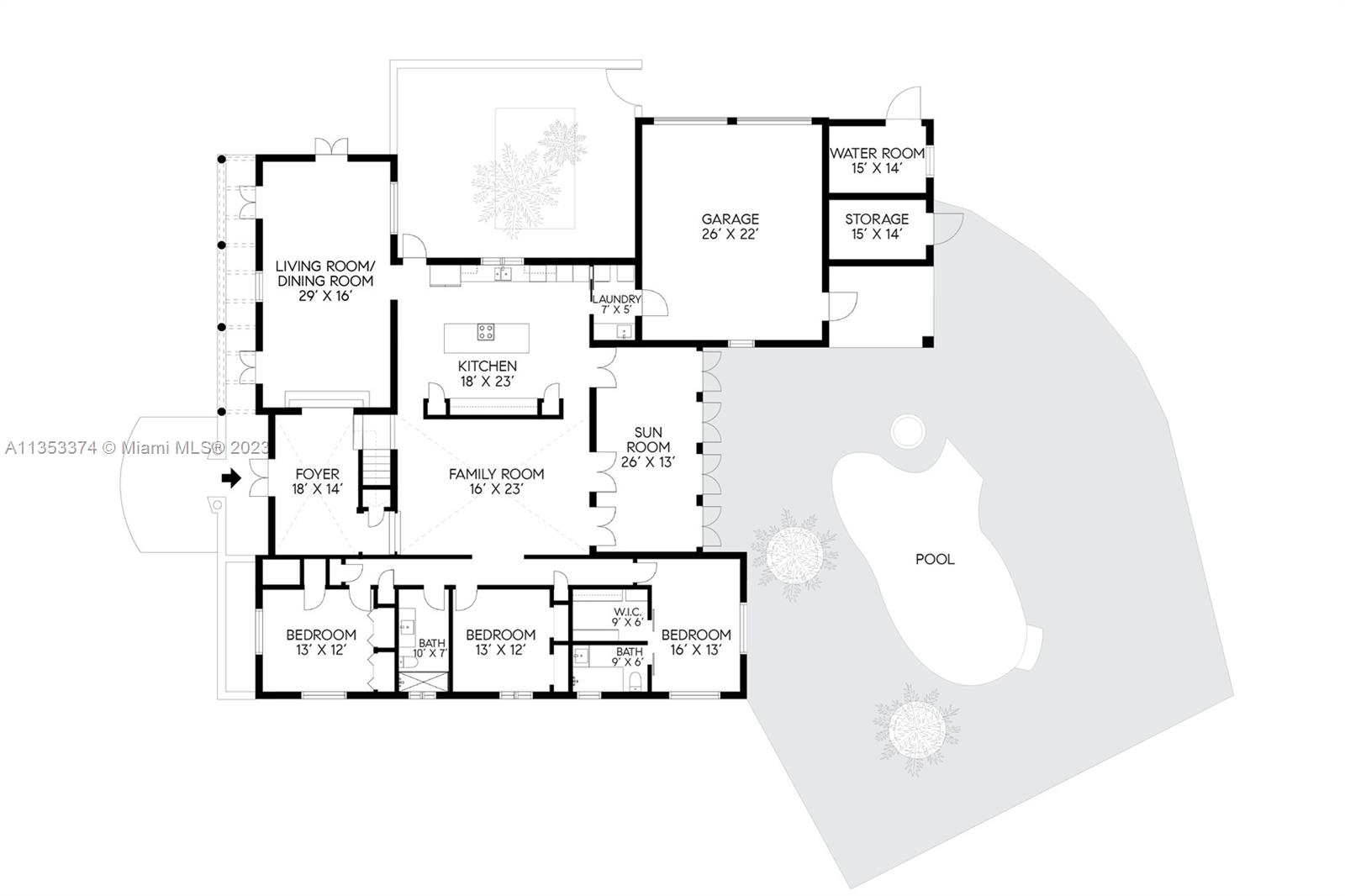6745 Southwest 94th Street Pinecrest, FL 33156 - Photo 23 of 24 a picture of floor plan