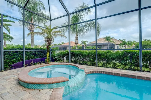 a view of outdoor space with swimming pool