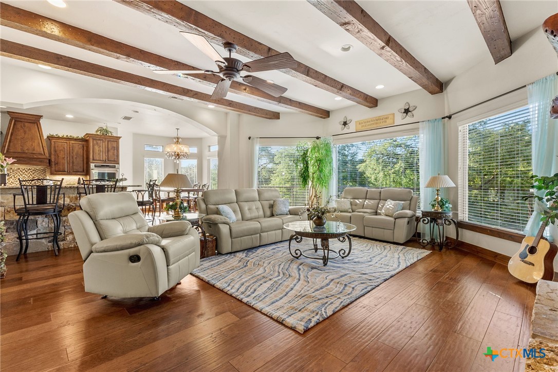 134 Bandit Beach Road New Braunfels, TX 78130 - Photo 8 of 46 a living room with furniture and a large window
