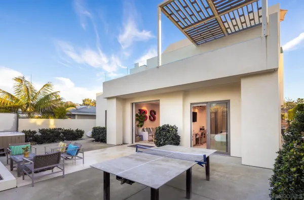 a outdoor space with furniture
