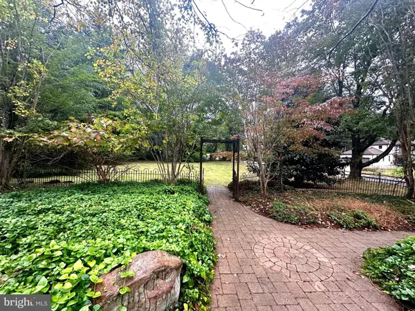 a view of a garden with pathway
