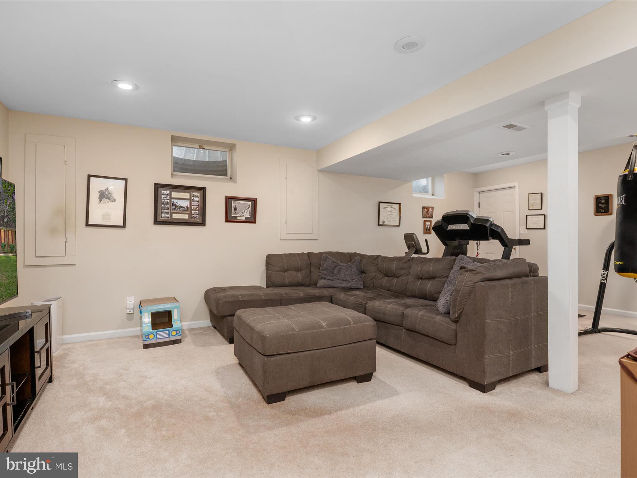 1711 Peartree Lane Crofton, MD 21114 - Photo 42 of 65 a living room with furniture a couch and a flat screen tv