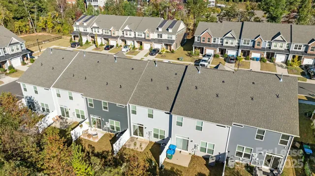an aerial view of a large building
