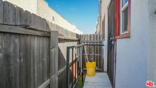 a view of balcony and wooden floor
