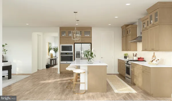 a living room with stainless steel appliances kitchen island granite countertop a sink and cabinets