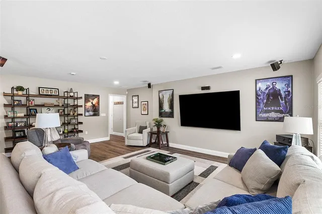 a view of swimming pool with a yard