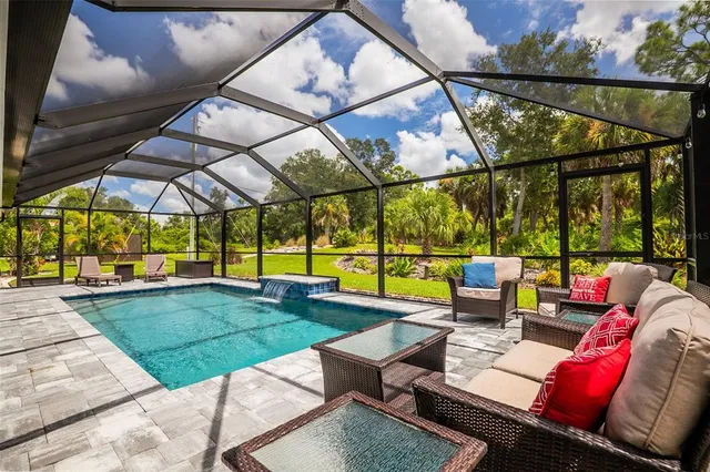 a view of a yard with a plants