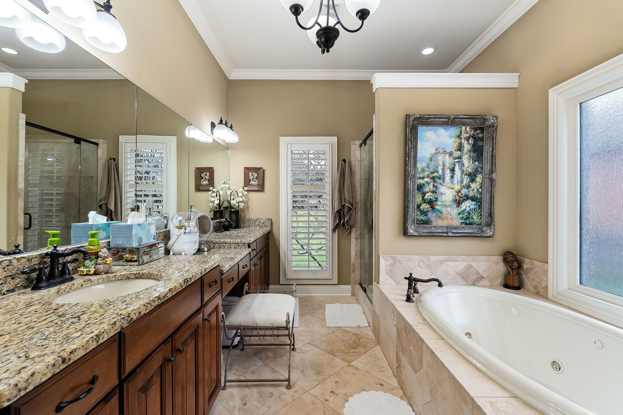 608 Ridgecrest Lane Lebanon, TN 37087 - Photo 26 of 69 Primary Bath Suite with dual sinks, make up area space, soaking tub and walk in tiled shower