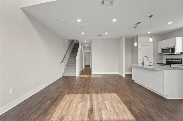 an empty room with closet