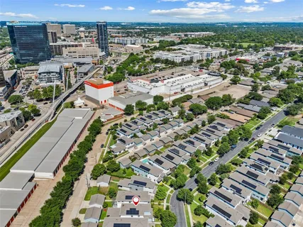 an aerial view of a city
