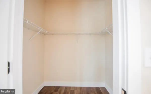 a view of small space with racks on the wall