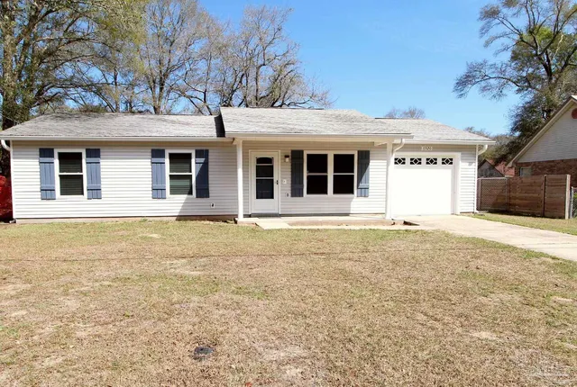 a house with trees in front of it