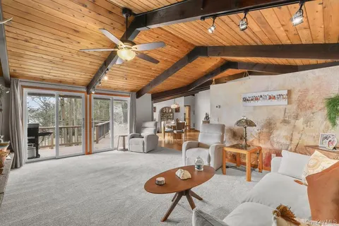 a living room with furniture