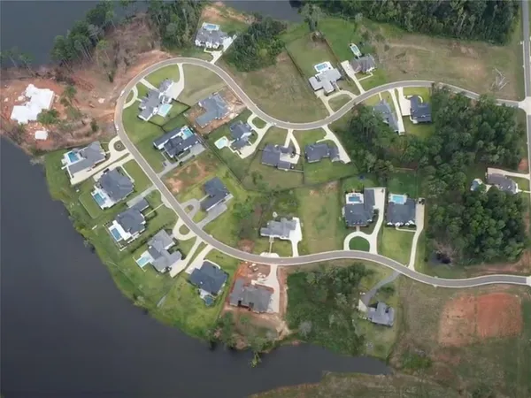 an aerial view of a house