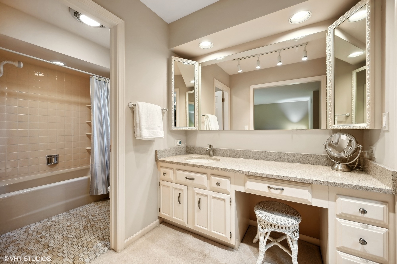 3110 Techny Road Northbrook, IL 60062 - Photo 13 of 21 a spacious bathroom with a granite countertop sink a mirror and a