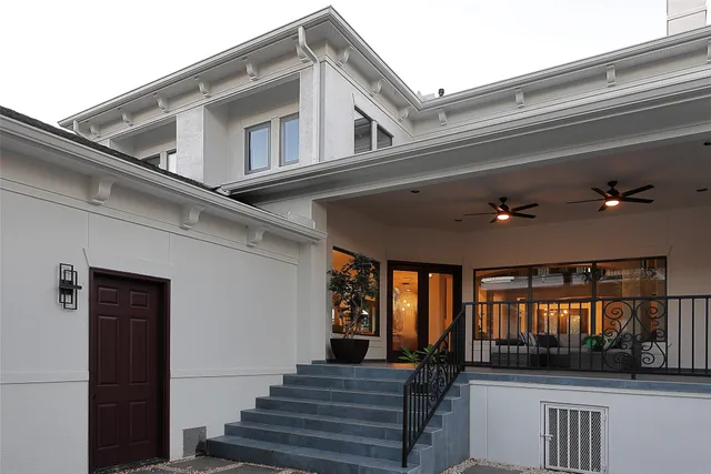 a view of a building with a porch