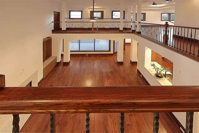 a view of a living room and kitchen