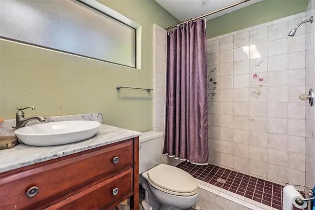 a bath room with a sink