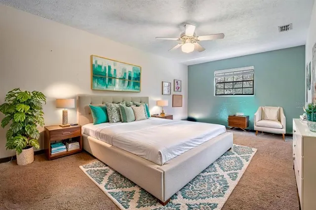 an aerial view of a house