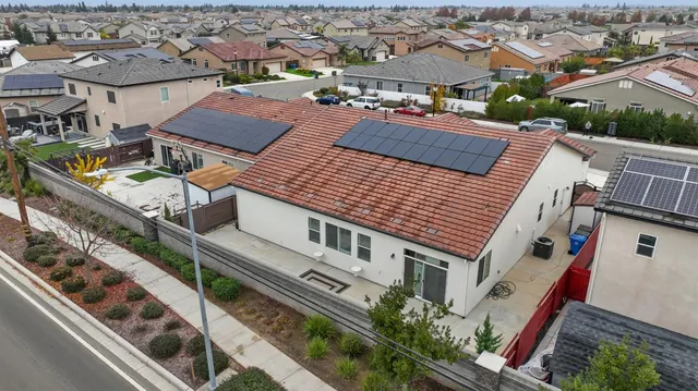 an aerial view of a city