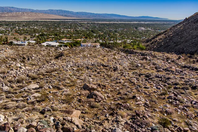 a view of city and mountain