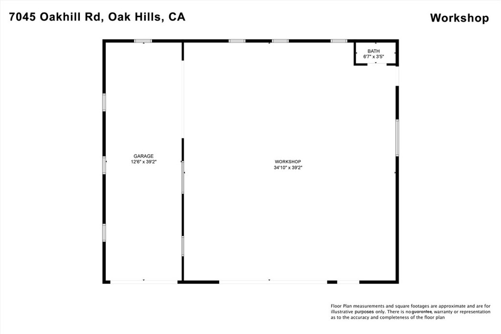 7045 Oak Hill Road Oak Hills, CA 92344 - Photo 29 of 29 Workshop floor plan showing tandem parking