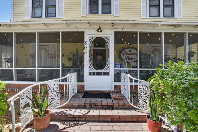 a view of a door with a balcony