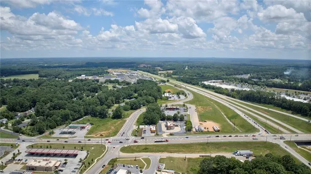 a view of a city and mountains