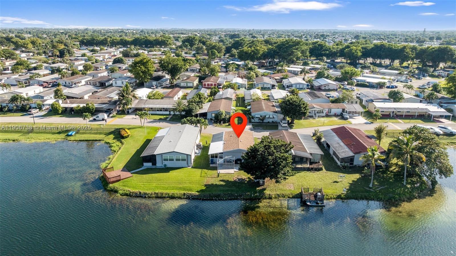 5305 Northwest 202nd Terrace Miami Gardens, FL 33055 - Photo 28 of 40 an aerial view of residential houses with outdoor space and lake view