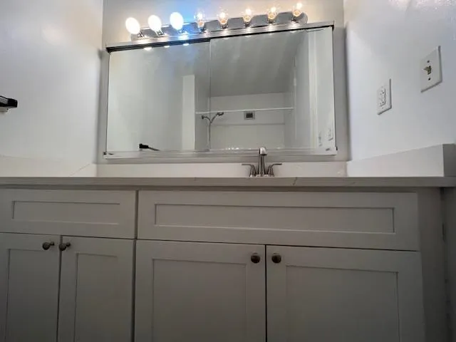 a view of small space with racks on the wall