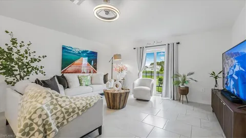 a living room with furniture